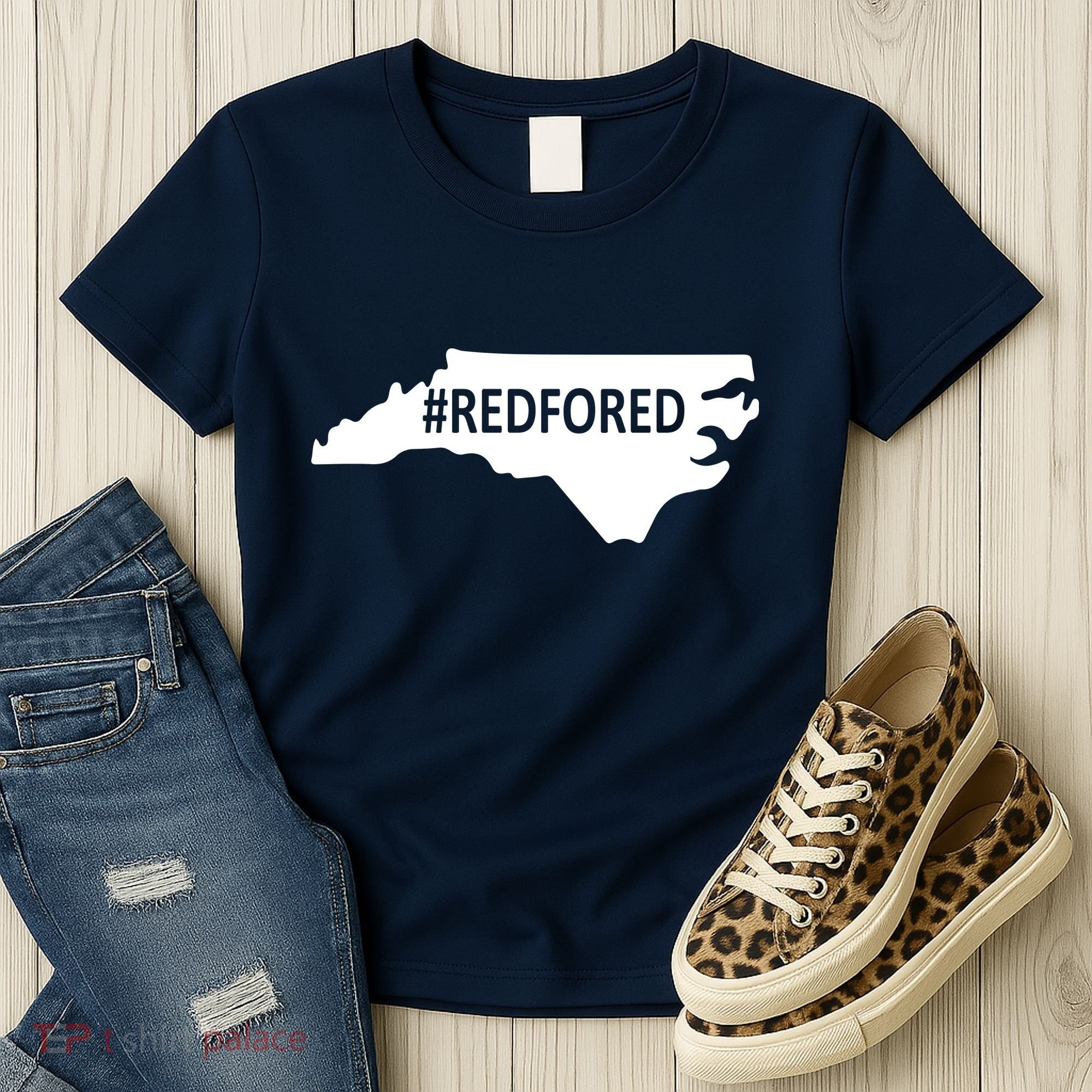 Red For Ed North Carolina State Map Women's T-Shirt