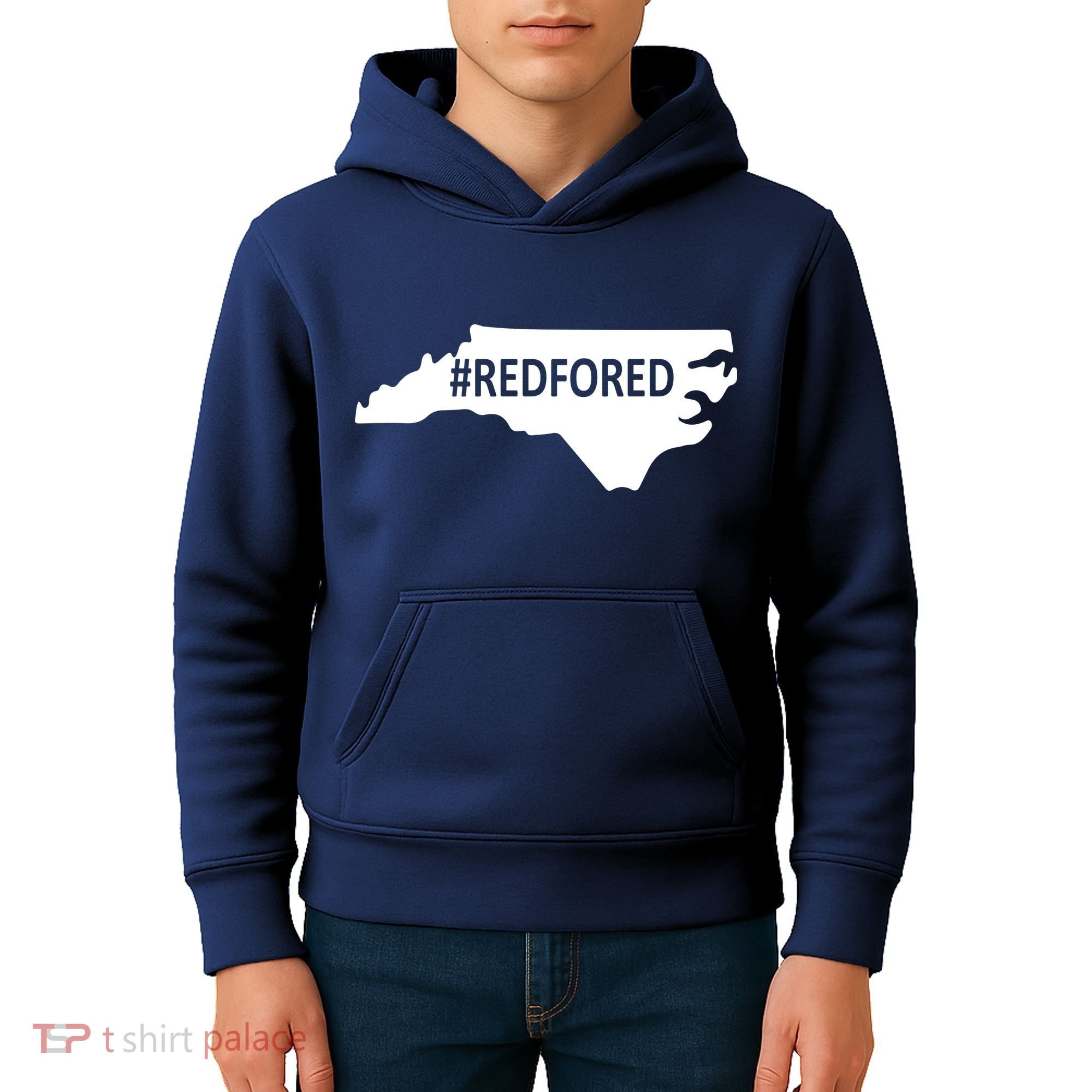  Red For Ed North Carolina State Map Kids Hoodie