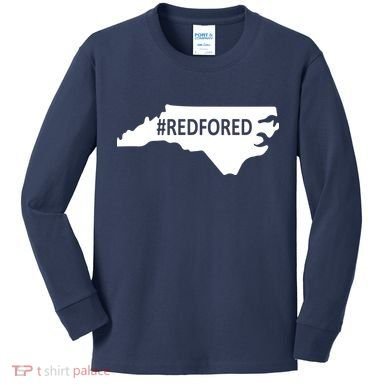  Red For Ed North Carolina State Map Kids Long Sleeve Shirt