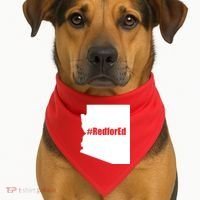 Red For Ed Protest Arizona Teacher USA-Made Doggie Bandana thumb 1