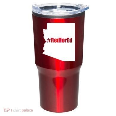 Red For Ed Protest Arizona Teacher Tumbler