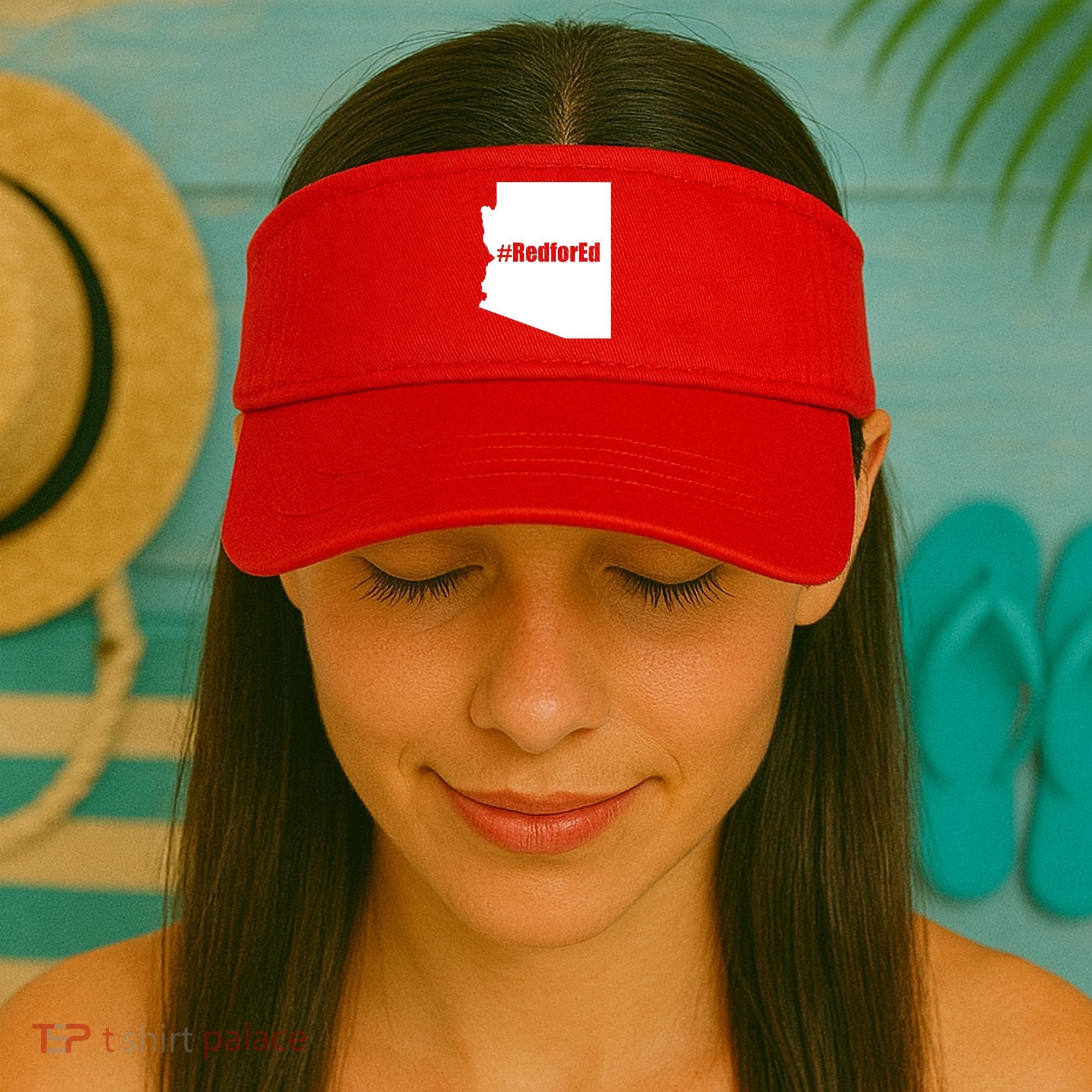Red For Ed Protest Arizona Teacher Visor