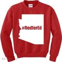 Red For Ed Protest Arizona Teacher Kids Sweatshirt thumb 0