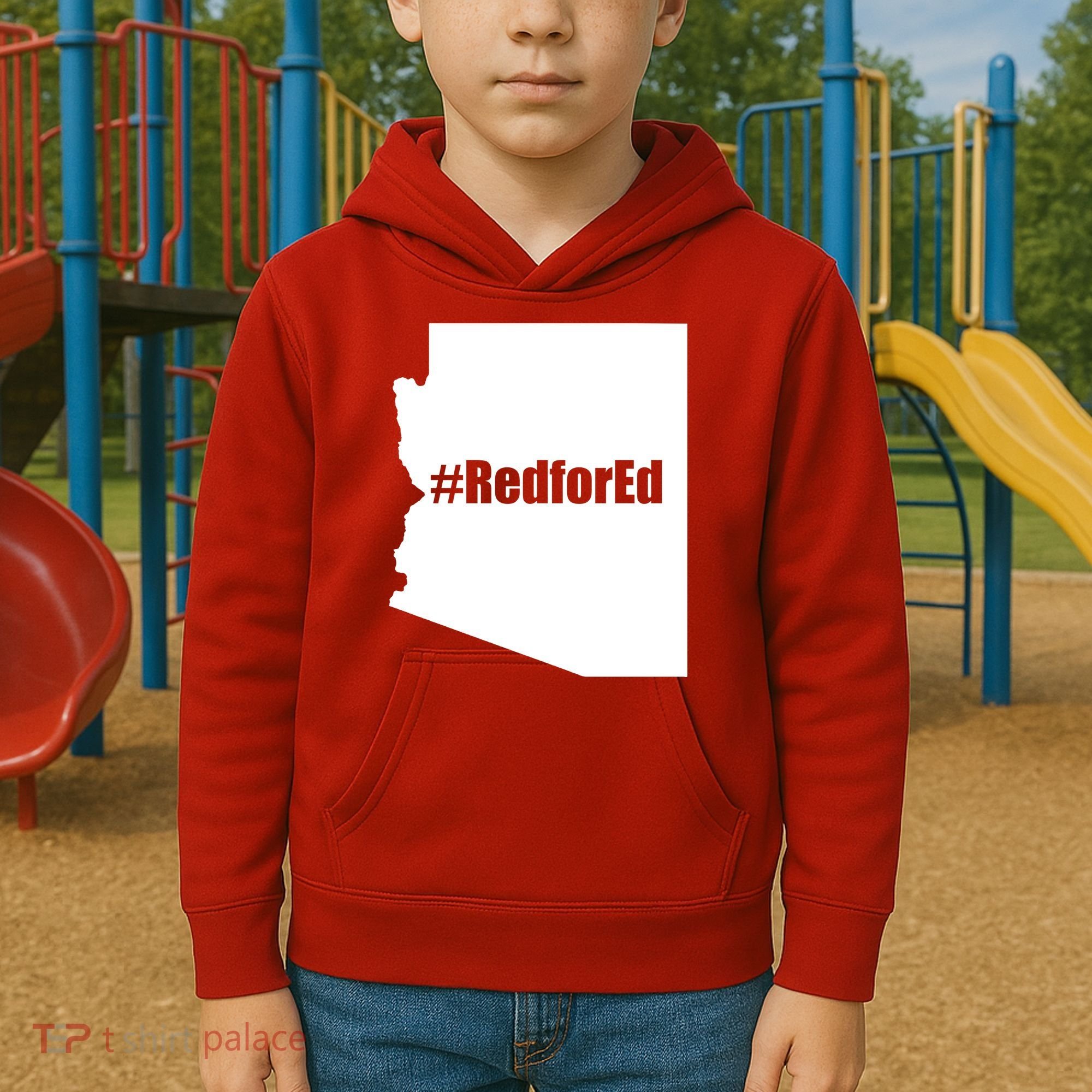 Red For Ed Protest Arizona Teacher Kids Hoodie
