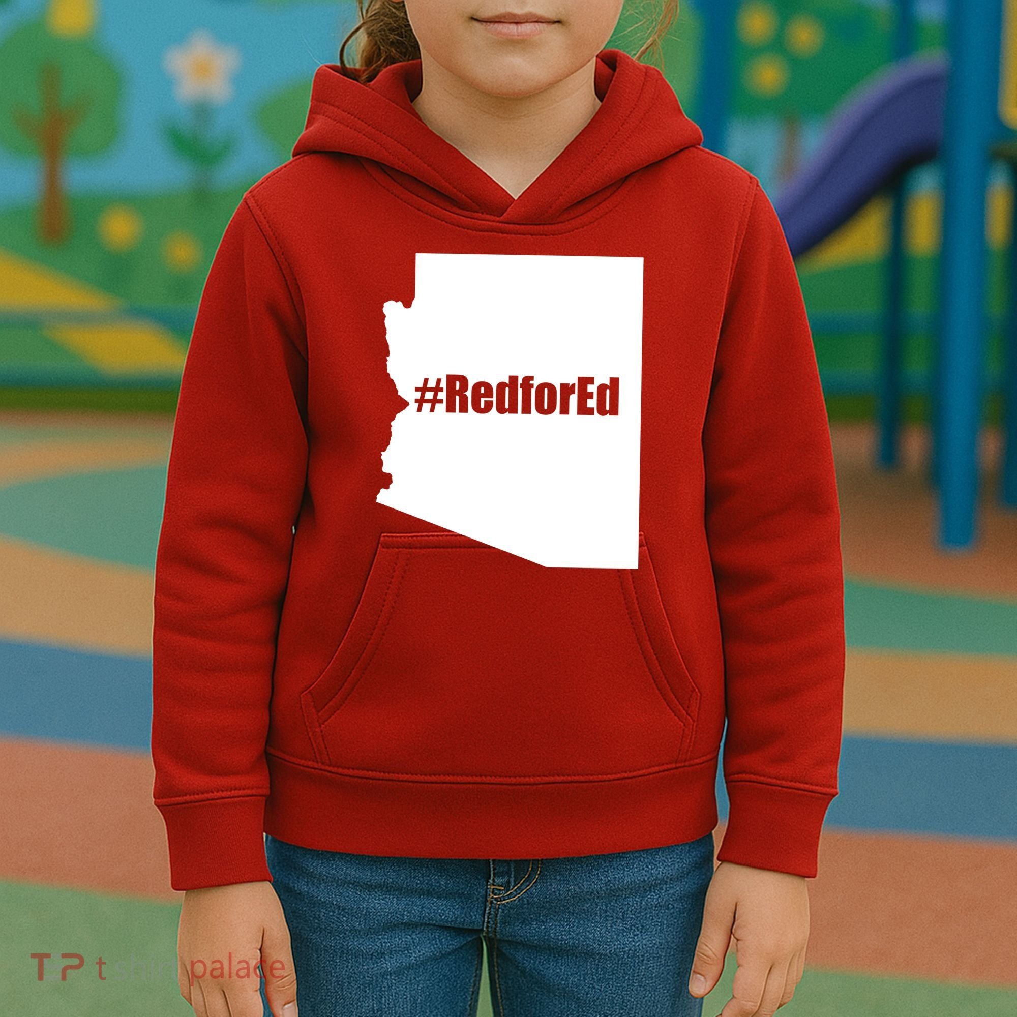 Red For Ed Protest Arizona Teacher Kids Hoodie