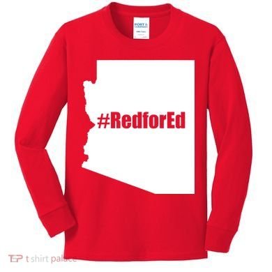 Red For Ed Protest Arizona Teacher Kids Long Sleeve Shirt