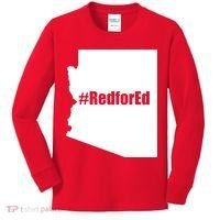 Red For Ed Protest Arizona Teacher Kids Long Sleeve Shirt thumb 0