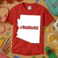 Red For Ed Protest Arizona Teacher Kids T-Shirt thumb 3