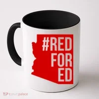 Red For Ed #RedForEd Arizona Teacher Protest Coffee Mug thumb 0