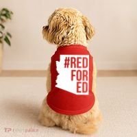 Red For Ed #RedForEd Arizona Teacher Protest Doggie Tank thumb 2