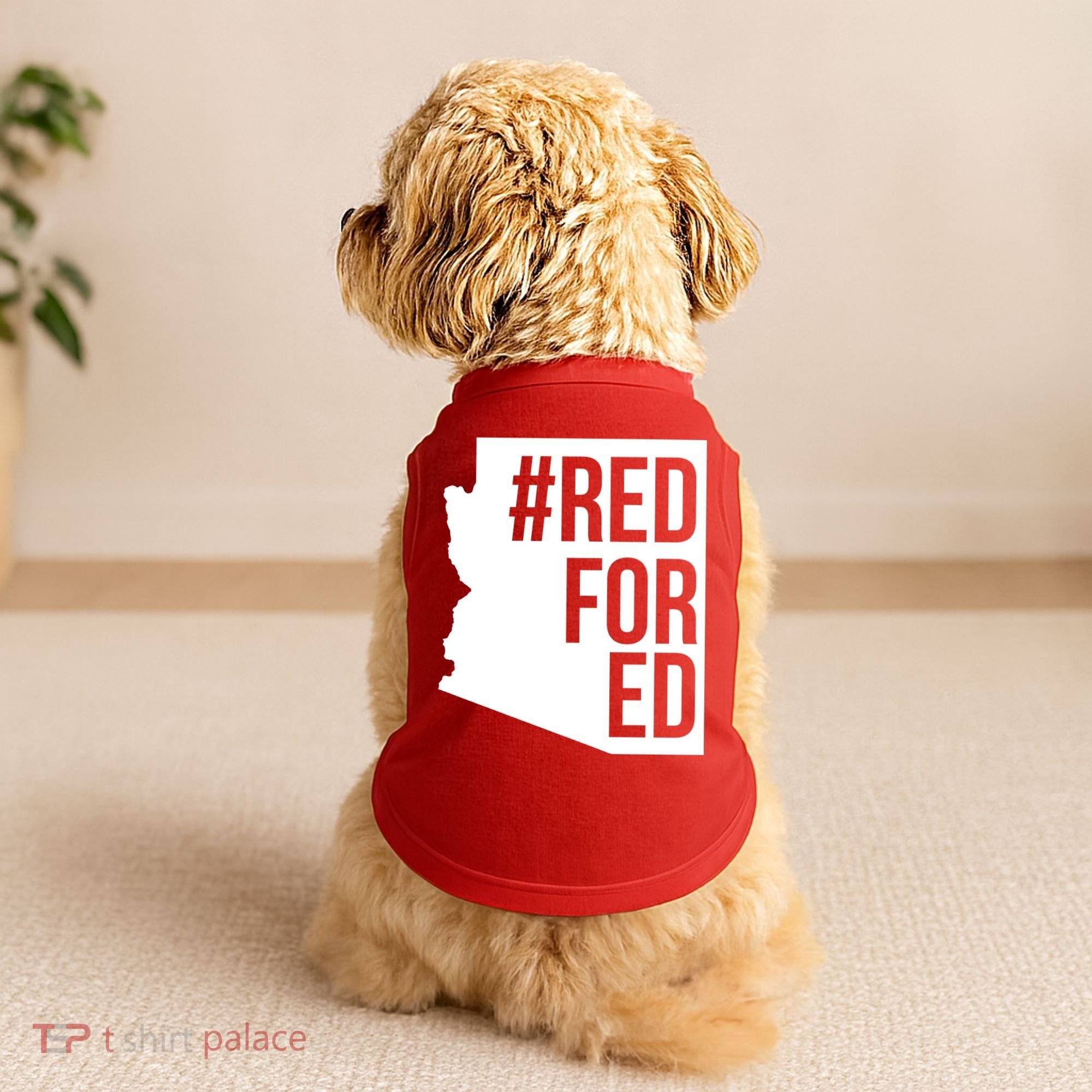 Red For Ed #RedForEd Arizona Teacher Protest Doggie Tank