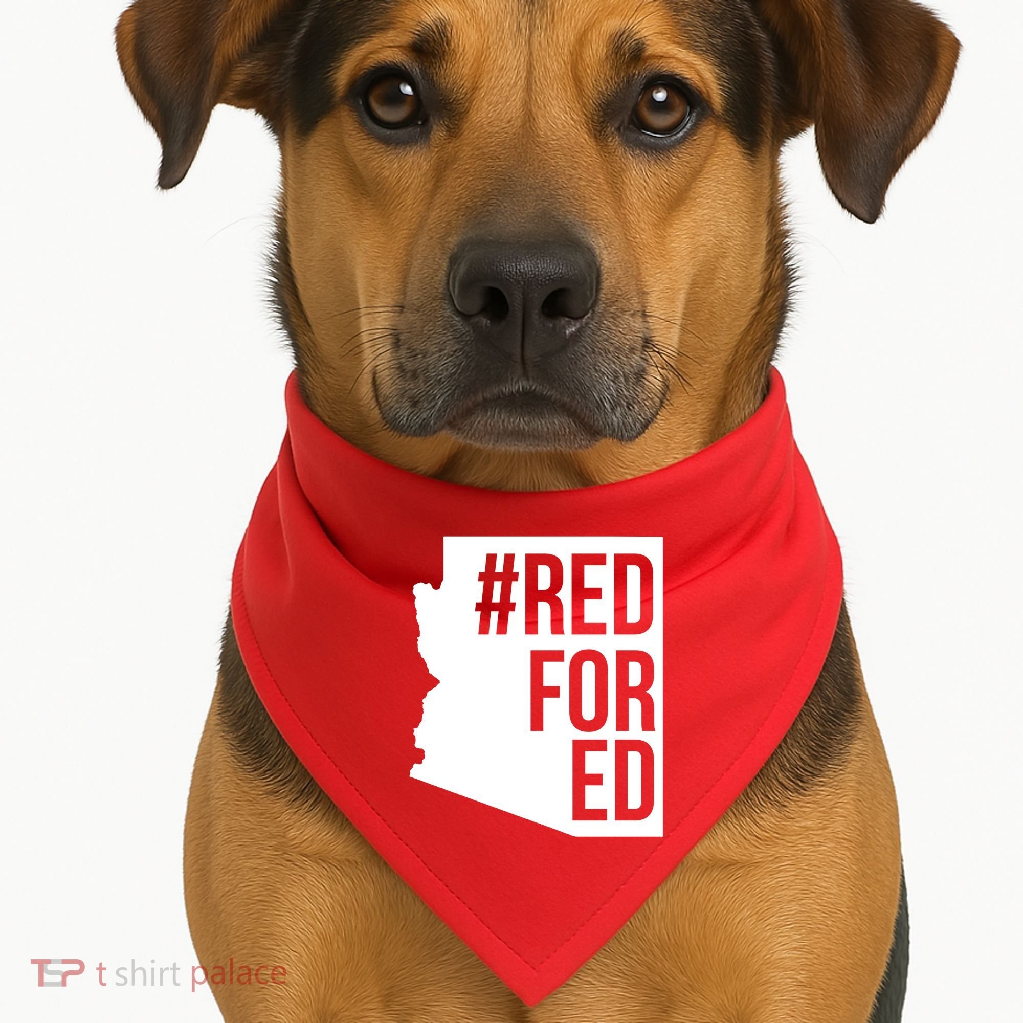 Red For Ed #RedForEd Arizona Teacher Protest USA-Made Doggie Bandana