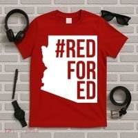 Red For Ed #RedForEd Arizona Teacher Protest T-Shirt thumb 5