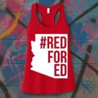 Red For Ed #RedForEd Arizona Teacher Protest Women's Tank Top thumb 3