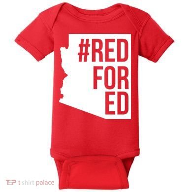 Red For Ed #RedForEd Arizona Teacher Protest Baby Bodysuit