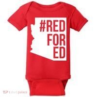 Red For Ed #RedForEd Arizona Teacher Protest Baby Bodysuit thumb 0