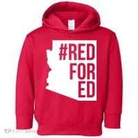 Red For Ed #RedForEd Arizona Teacher Protest Toddler Hoodie thumb 0