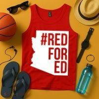Red For Ed #RedForEd Arizona Teacher Protest Tank Top thumb 4