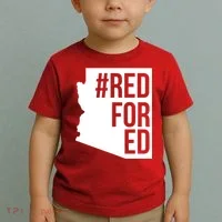 Red For Ed #RedForEd Arizona Teacher Protest Toddler T-Shirt thumb 2