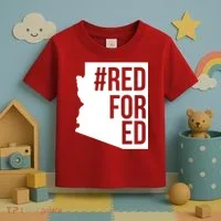 Red For Ed #RedForEd Arizona Teacher Protest Toddler T-Shirt thumb 3