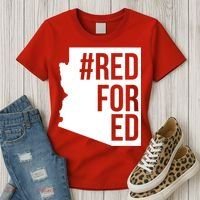 Red For Ed #RedForEd Arizona Teacher Protest Women's T-Shirt thumb 3