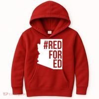 Red For Ed #RedForEd Arizona Teacher Protest Kids Hoodie thumb 0