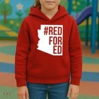 Red For Ed #RedForEd Arizona Teacher Protest Kids Hoodie thumb 3