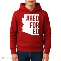 Red For Ed #RedForEd Arizona Teacher Protest Kids Hoodie thumb 4