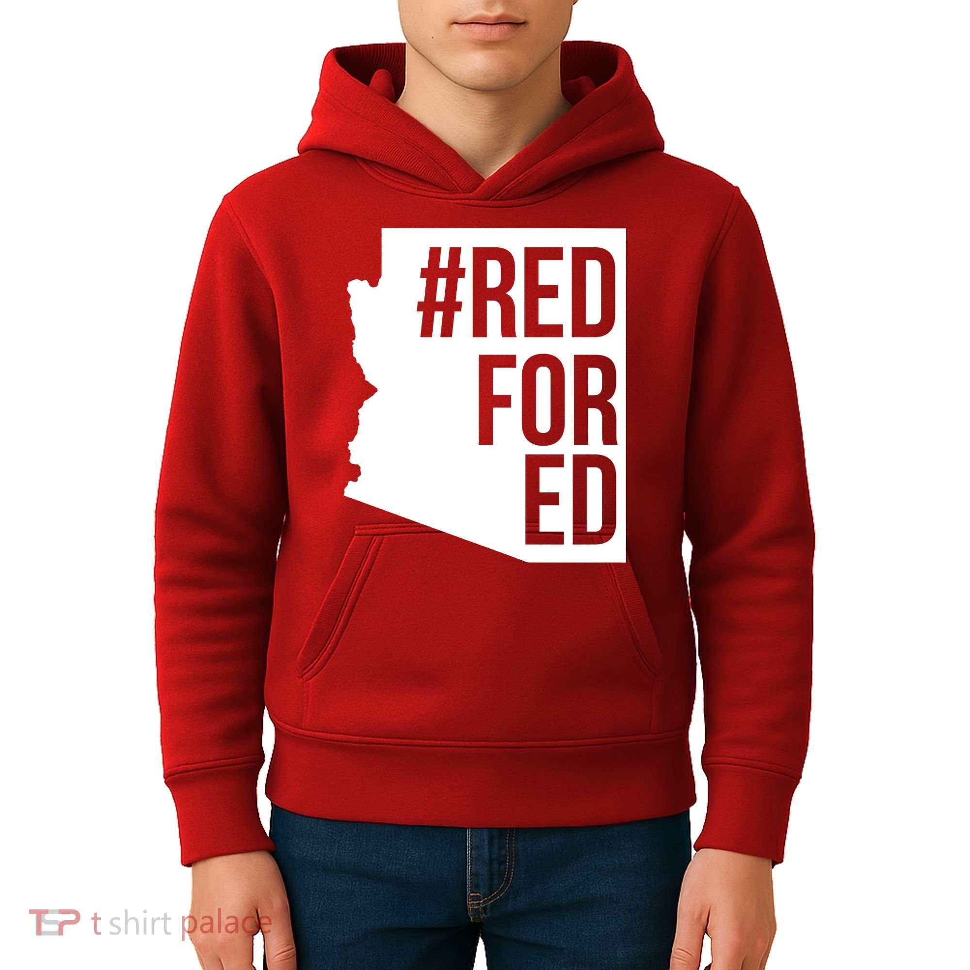 Red For Ed #RedForEd Arizona Teacher Protest Kids Hoodie