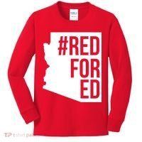 Red For Ed #RedForEd Arizona Teacher Protest Kids Long Sleeve Shirt thumb 0