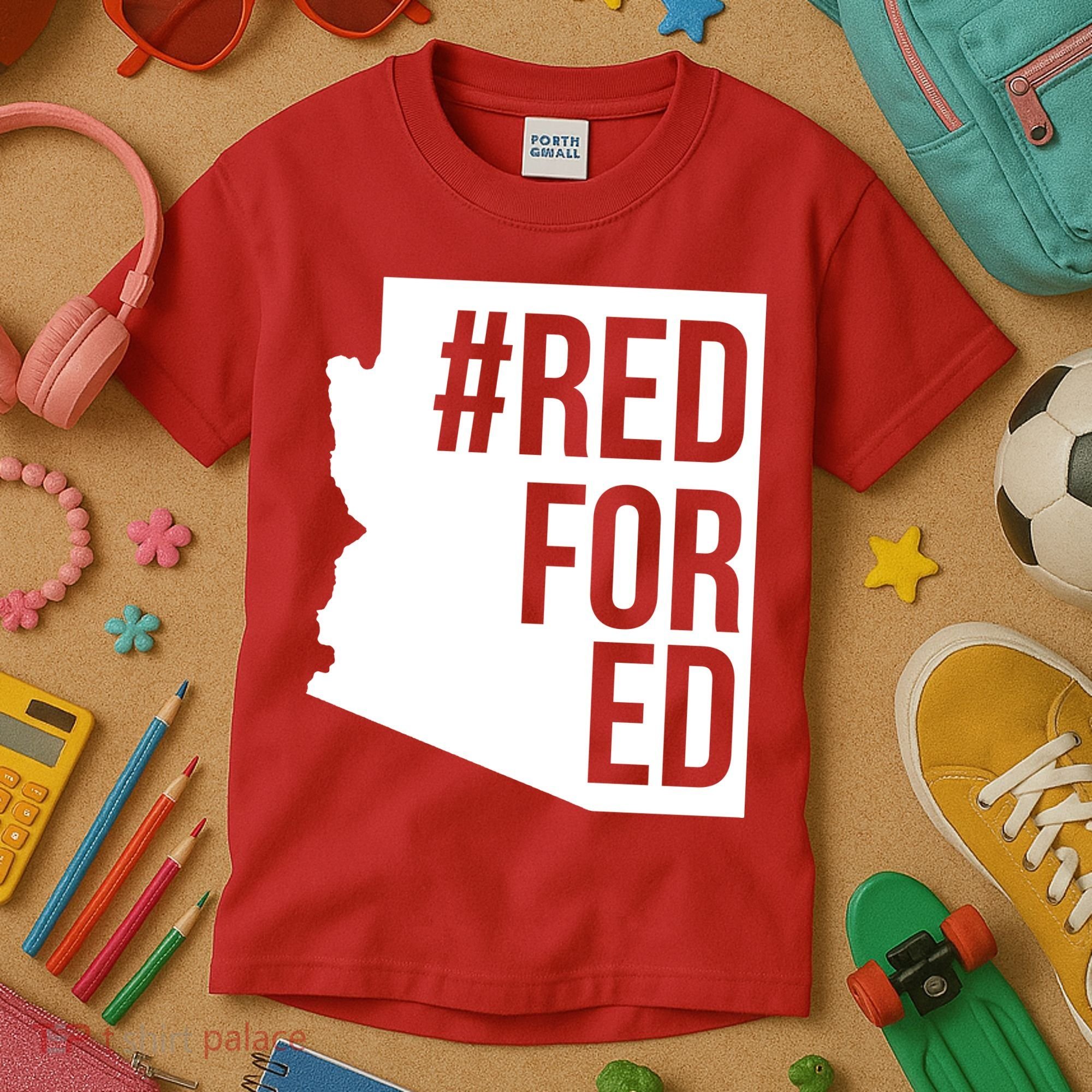 Red For Ed #RedForEd Arizona Teacher Protest Kids T-Shirt