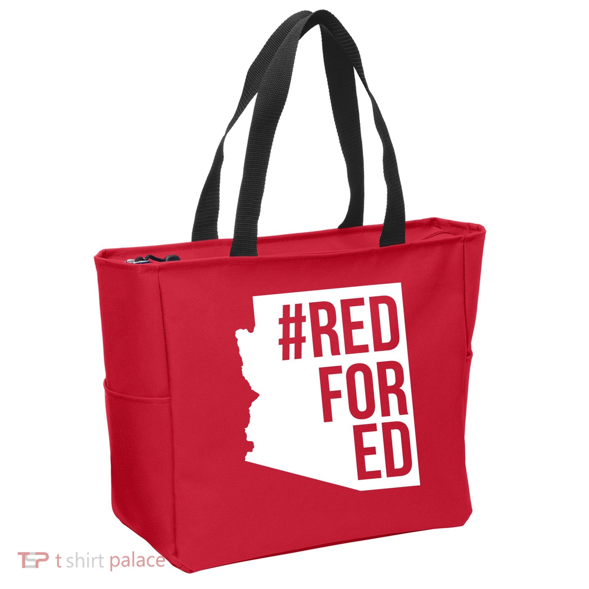 Red For Ed #RedForEd Arizona Teacher Protest Tote Bag