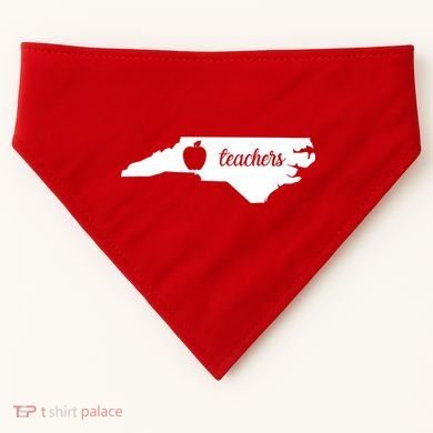 Red For Ed Teacher North Carolina USA-Made Doggie Bandana