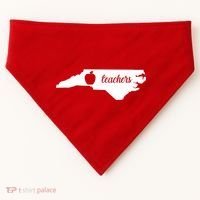 Red For Ed Teacher North Carolina USA-Made Doggie Bandana thumb 0