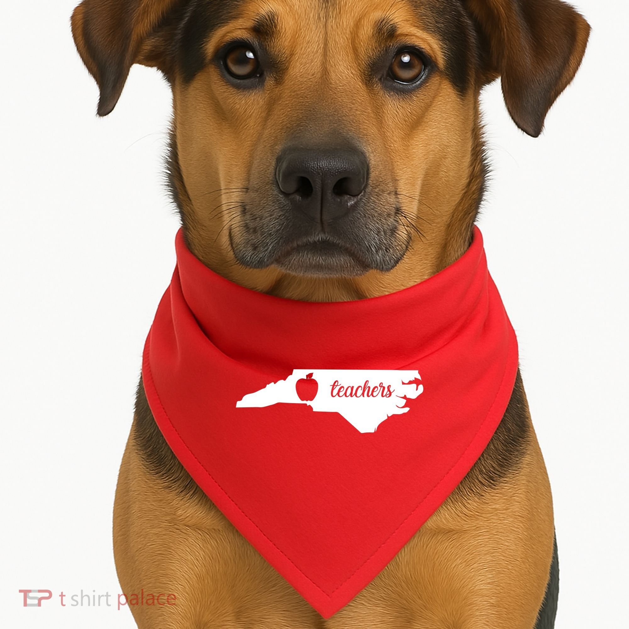 Red For Ed Teacher North Carolina USA-Made Doggie Bandana