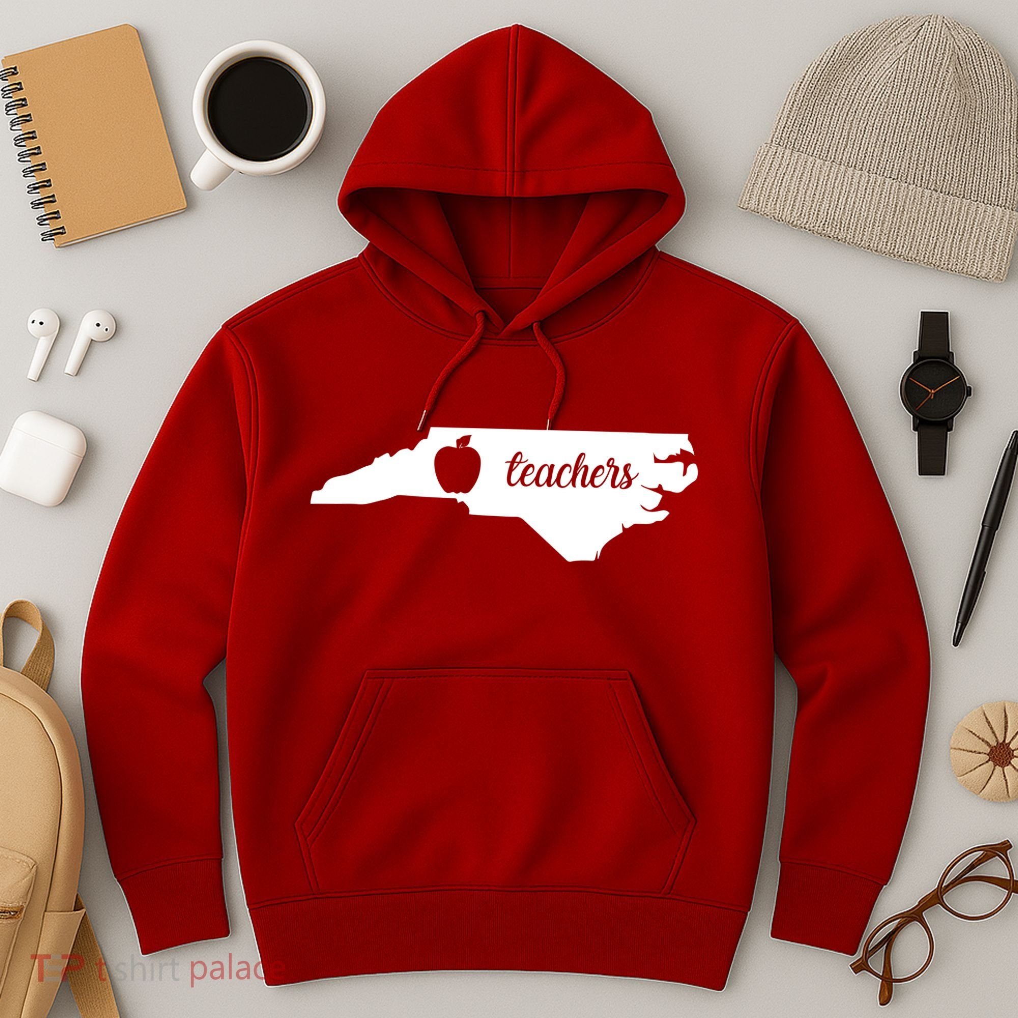 Red For Ed Teacher North Carolina Hoodie
