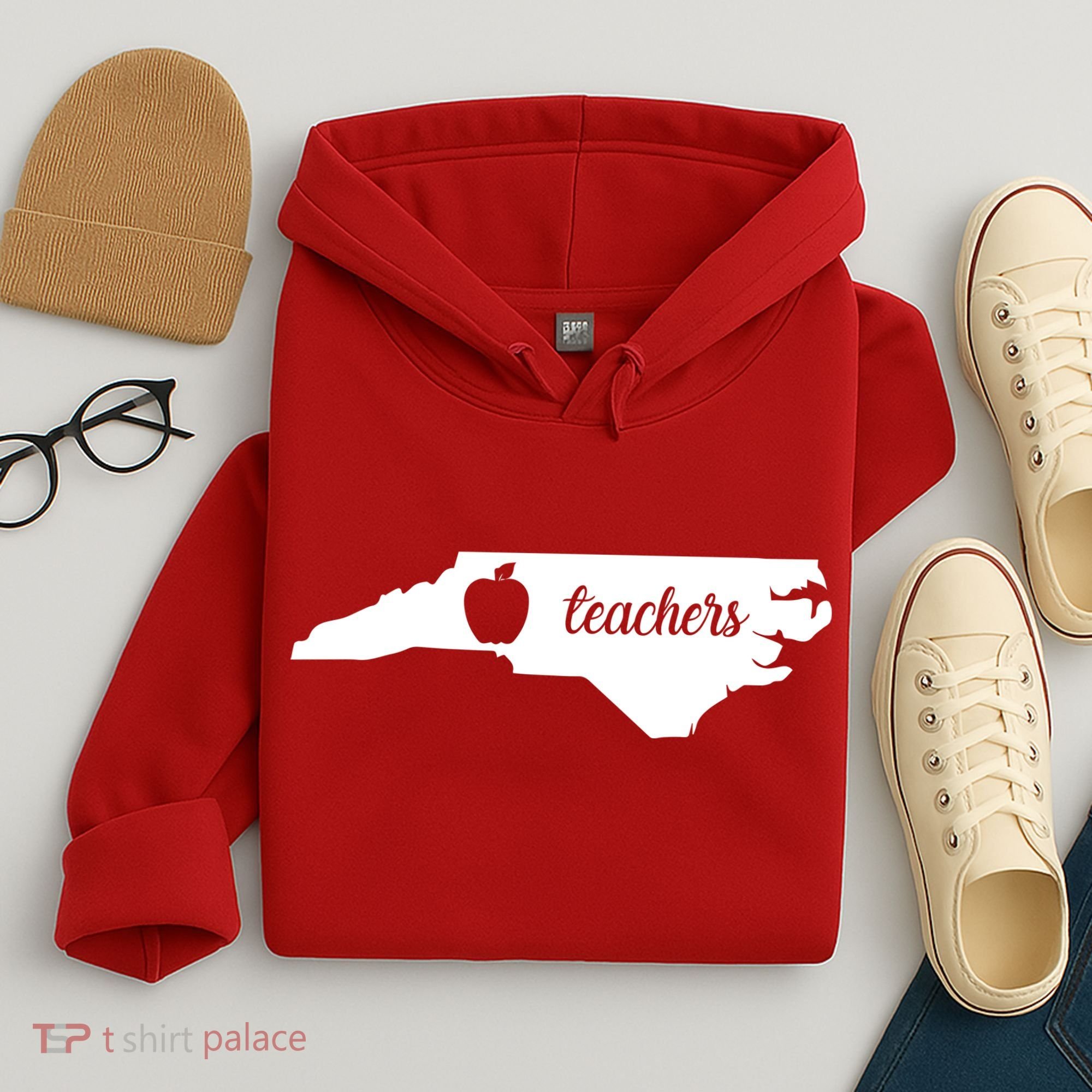 Red For Ed Teacher North Carolina Hoodie