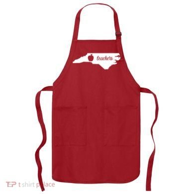 Red For Ed Teacher North Carolina Apron