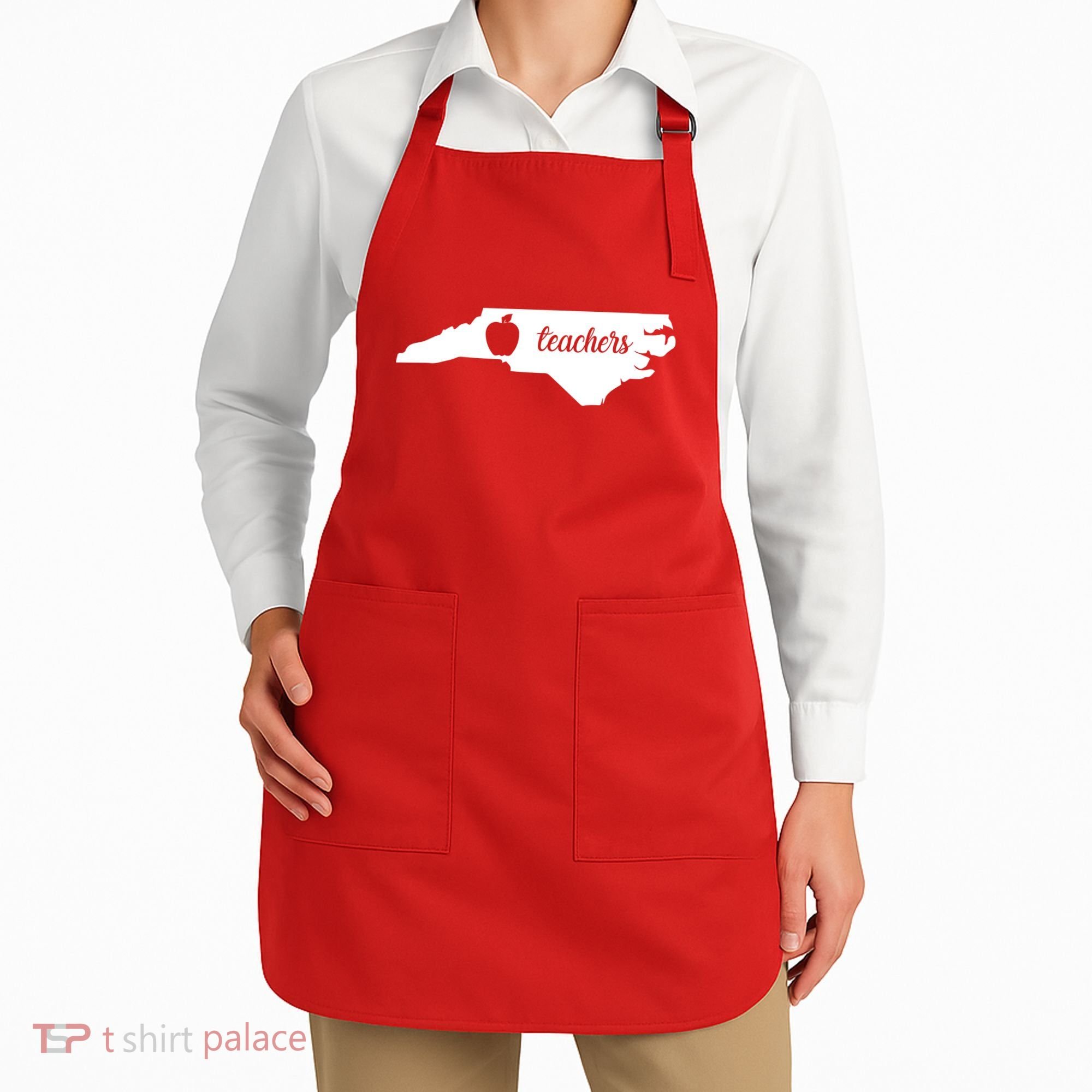 Red For Ed Teacher North Carolina Apron