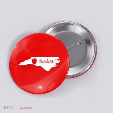 Red For Ed Teacher North Carolina Button