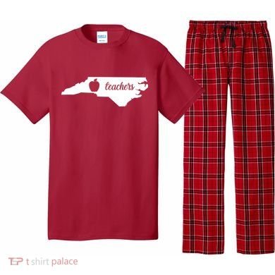 Red For Ed Teacher North Carolina Pajama Set