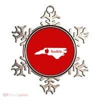 Red For Ed Teacher North Carolina Ornament thumb 0