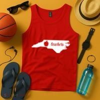 Red For Ed Teacher North Carolina Tank Top thumb 4