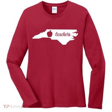 Red For Ed Teacher North Carolina Women's Long Sleeve Shirt