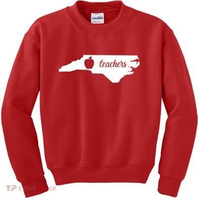 Red For Ed Teacher North Carolina Kids Sweatshirt
