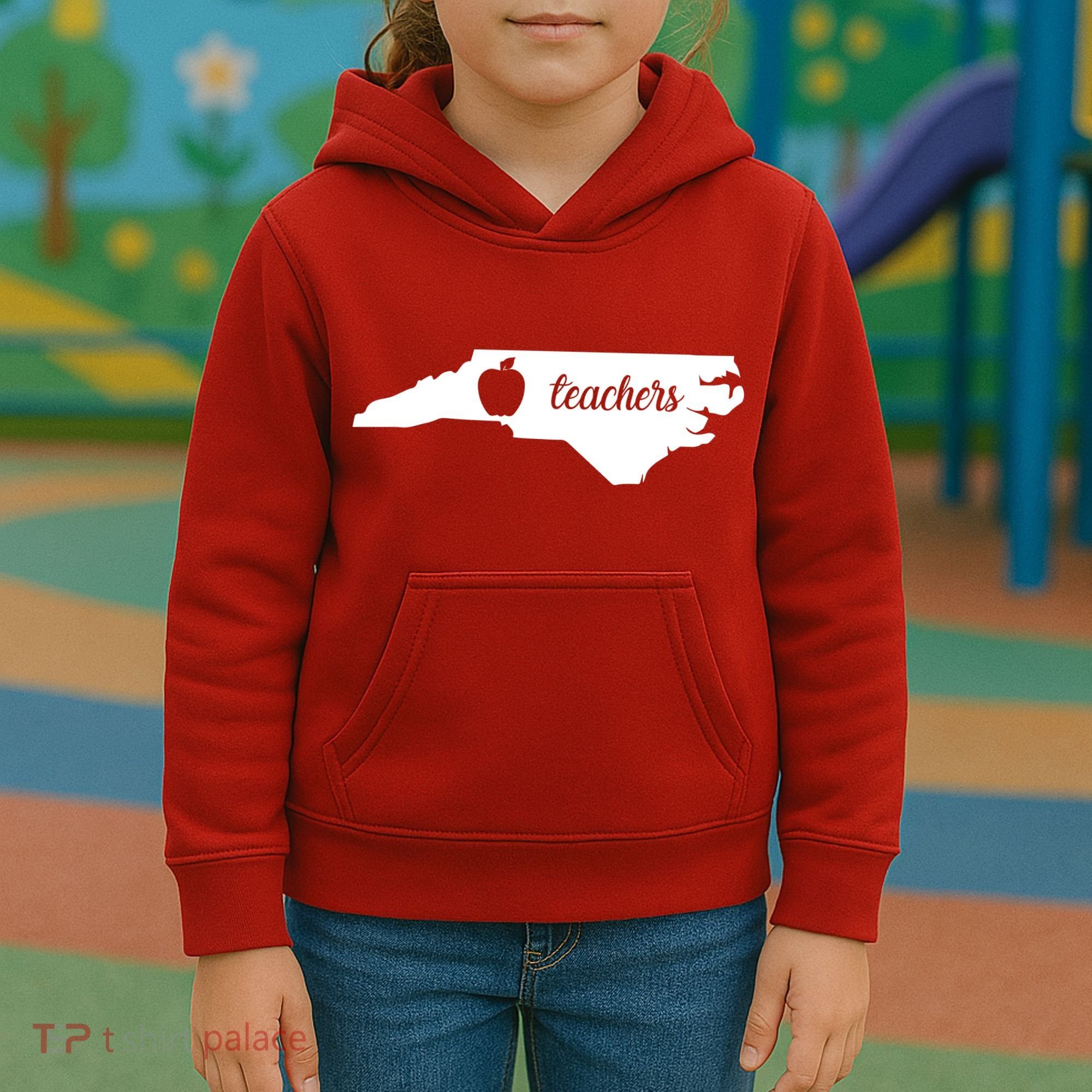Red For Ed Teacher North Carolina Kids Hoodie