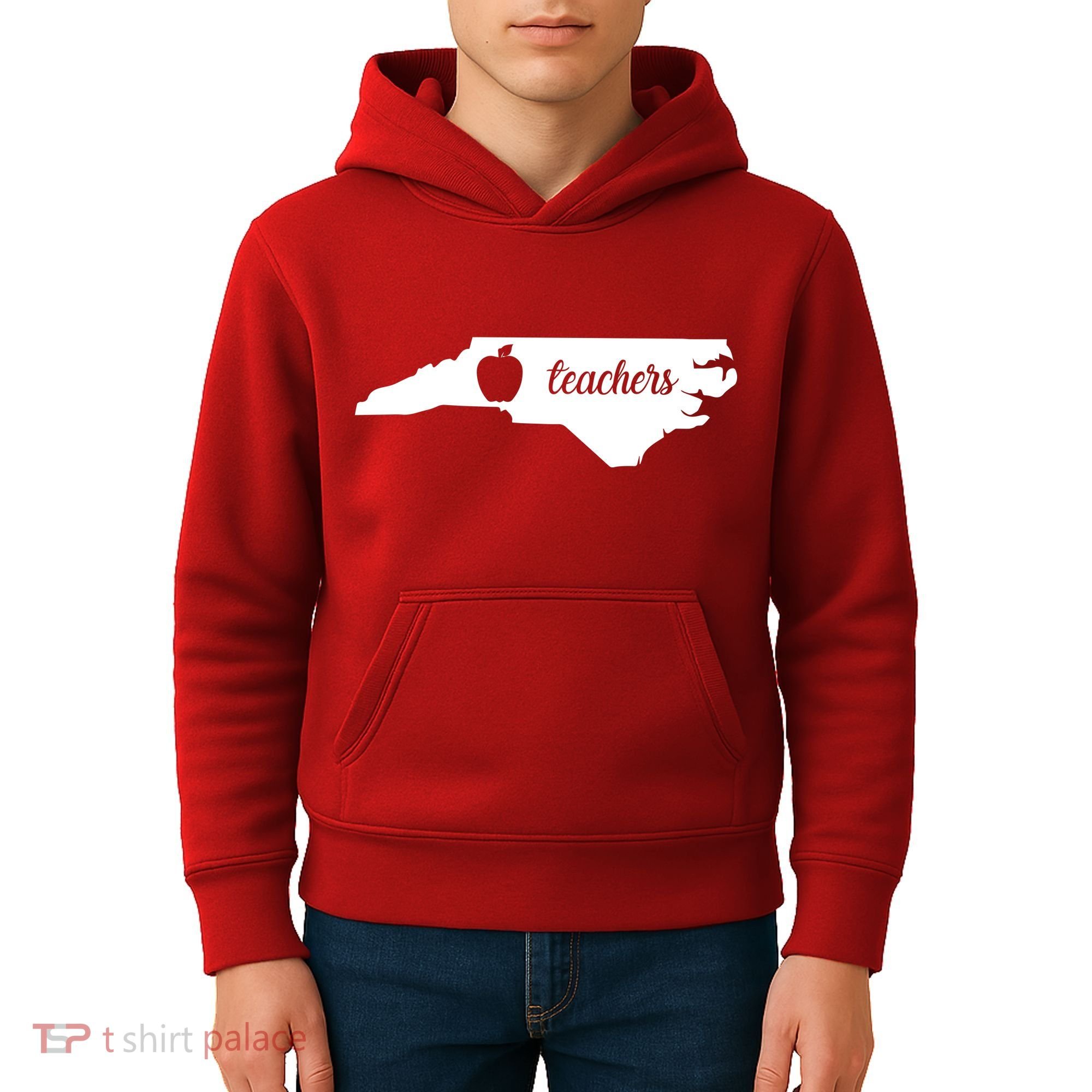 Red For Ed Teacher North Carolina Kids Hoodie