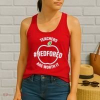 Red For Ed Teachers Are Worth It Women's Tank Top thumb 2