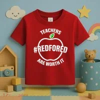 Red For Ed Teachers Are Worth It Toddler T-Shirt thumb 3