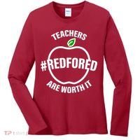 Red For Ed Teachers Are Worth It Women's Long Sleeve Shirt thumb 0
